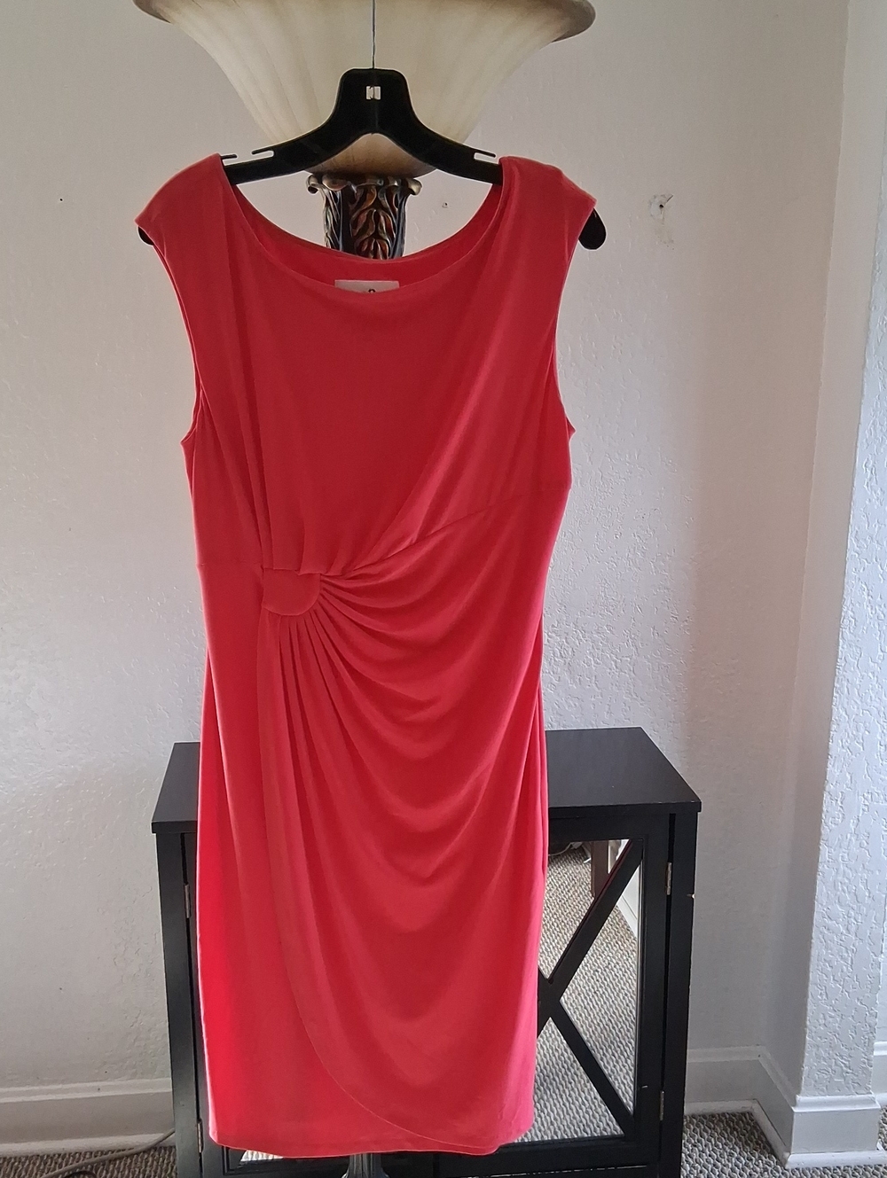 Joseph Ribkoff Coral Twist-Detail Sleeveless Dress